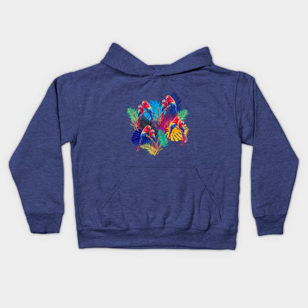 Macaws Kids Hoodie by Lyara Costa